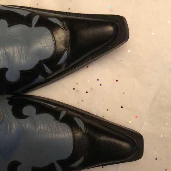 J. RENEE Blue/Black Rodeo Slip On Mules - Picture 5 of 6
